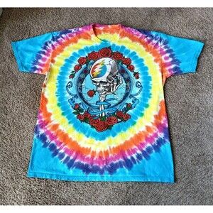 Liquid Blue Grateful Dead T-Shirt Men's Size 2XL Graphic Skull Tie Dye Shirt